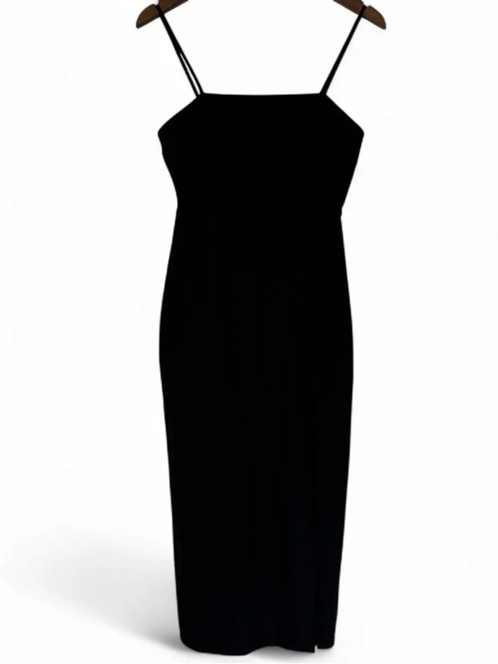 Small Black Midi Tube Dress with Slit Classic Minimalist Old Money Chic Zara - Picture 2 of 15